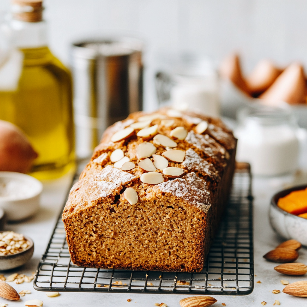 Gluten Free Bread: How to Enjoy Every Slice Without Missing a Thing 11 Gluten free bread loaf cooling with ingredients around