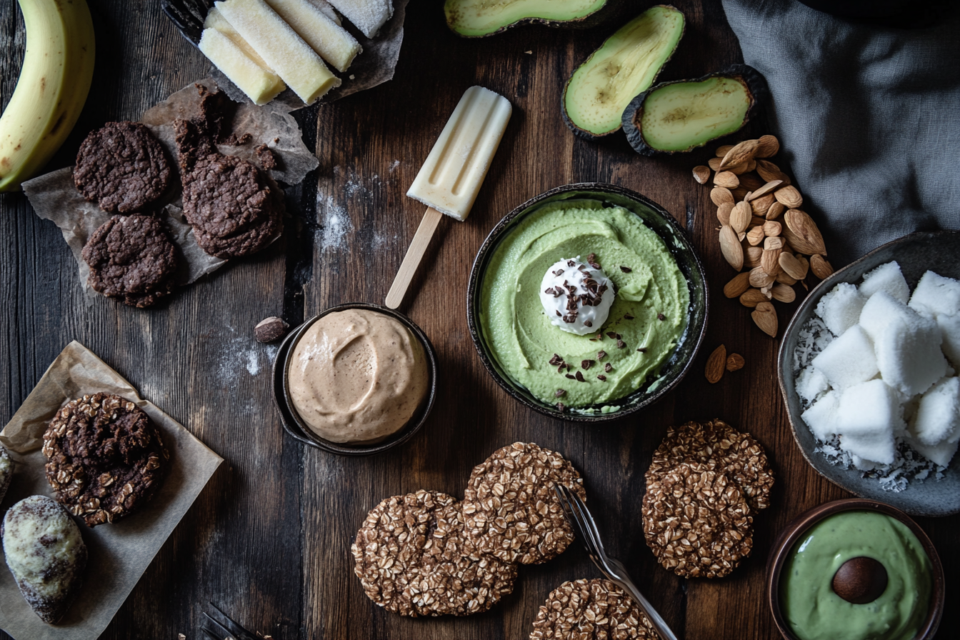 Gluten free and dairy free dessert recipes on a rustic table