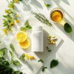 Does Mitolyn Work? The Truth About This Trending Fat Burner 7 Mitolyn supplement routine flat lay with lemon, water, and herbs