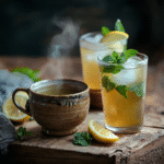 Lemon Balm Recipe You’ll Love: A Refreshing, Healing Drink for Every Season 11 two cups of calming lemon balm tea, one hot and one iced
