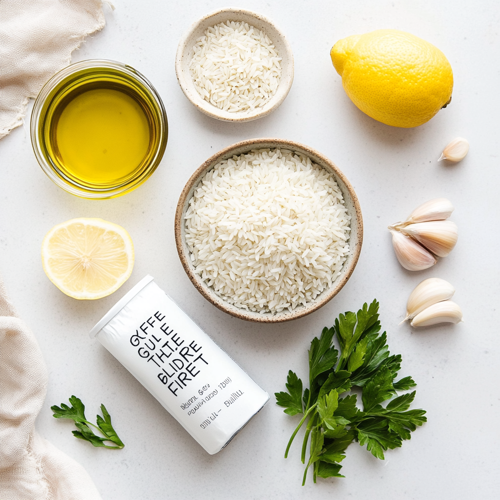 Is Rice Pilaf Gluten Free? Find Out What You Really Need to Know 7 gluten-free rice pilaf ingredients on a clean kitchen counter