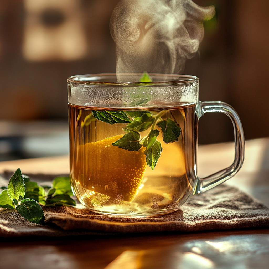 Lemon Balm Recipe You’ll Love: A Refreshing, Healing Drink for Every Season 14 mahbots Glass mug with hot steeping lemon balm tea visible he 2d101007 0902 4eeb 87a8 5b467016bdbb 2