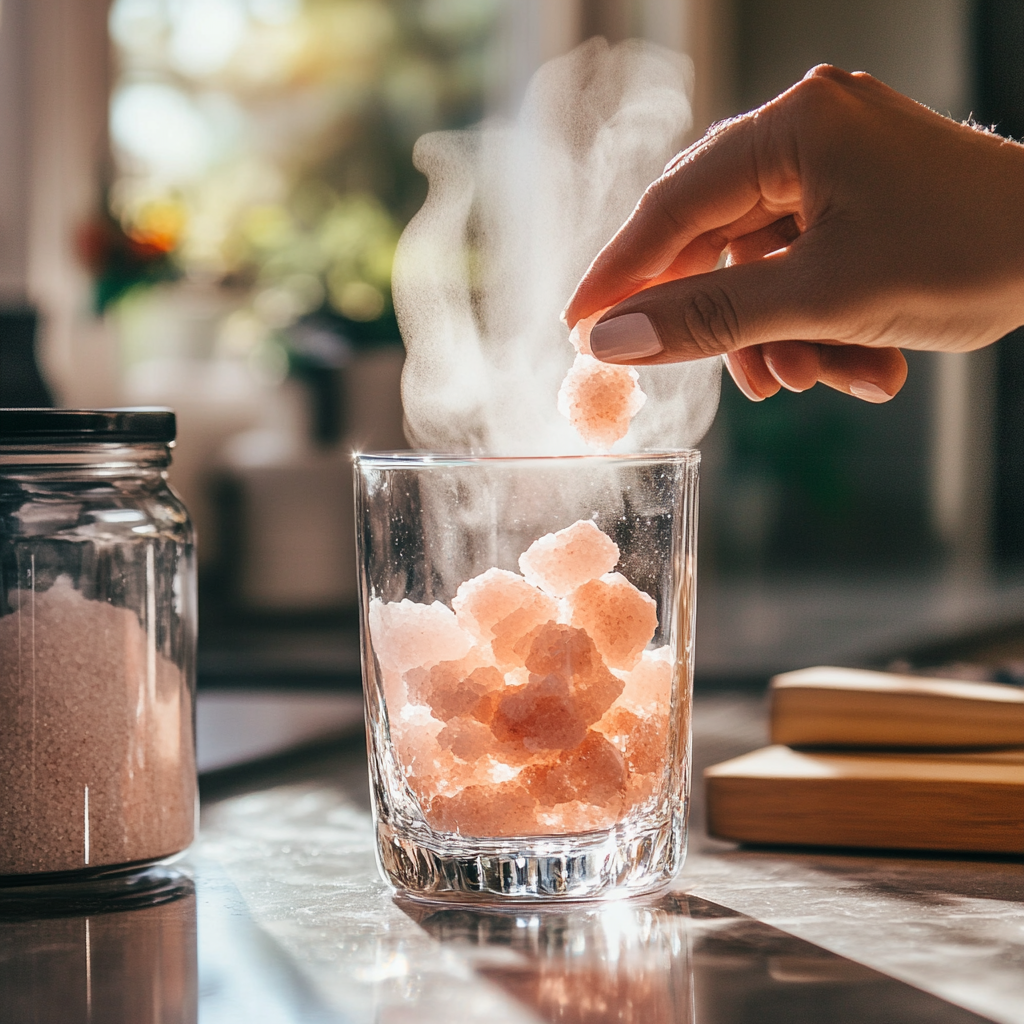 The Pink Salt Trick Recipe That’s Gaining Popularity for a Reason 11 mahbots Hand stirring pink Himalayan salt into a glass of war 8519befe d02d 404f 9bd5 5c43bec144ee 3