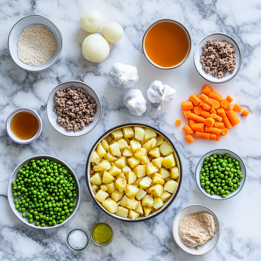Shepherd’s Pie Gluten Free Recipe That Tastes Like Real Comfort 9 Gluten free ingredients arranged for shepherd’s pie recipe
