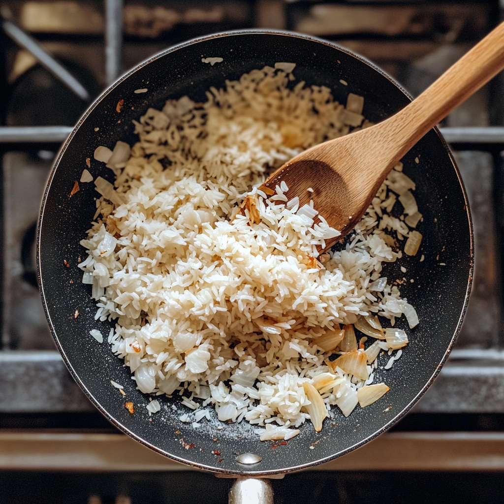 Gluten Free Rice Pilaf Recipe That Tastes Like Home 14 toasting rice for gluten free rice pilaf recipe