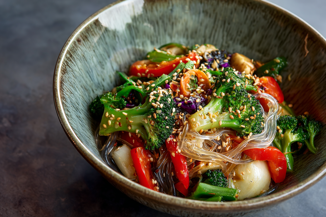 Crystal noodles gluten free with vegetables