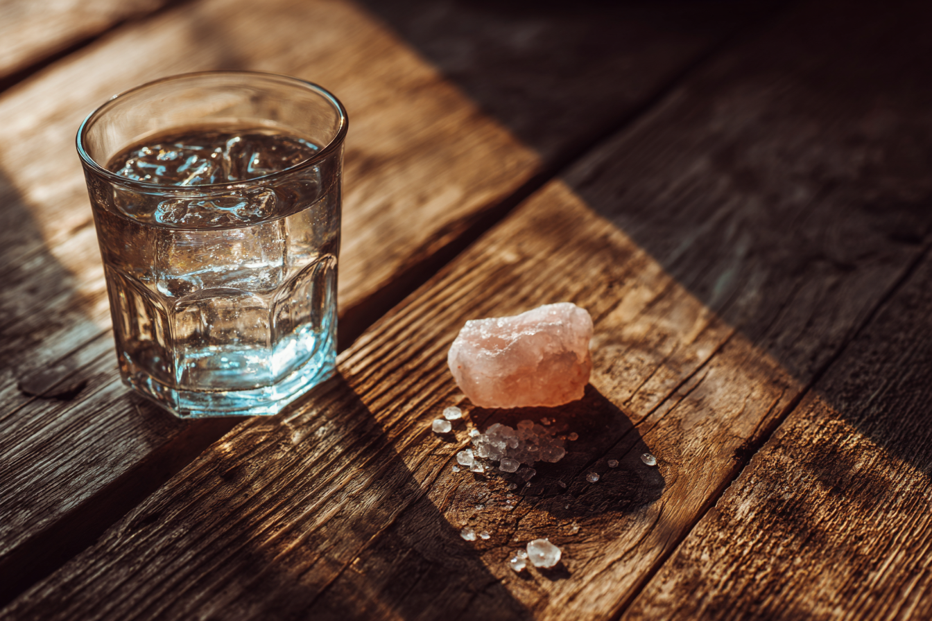 Japanese pink salt and ice recipe morning drink