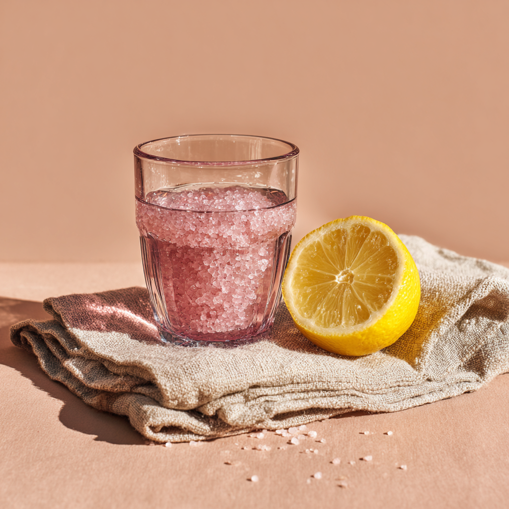 Japanese Pink Salt Recipe: The Natural Trick Everyone's Talking About 9 Pink salt fully dissolved in warm water, ready to drink