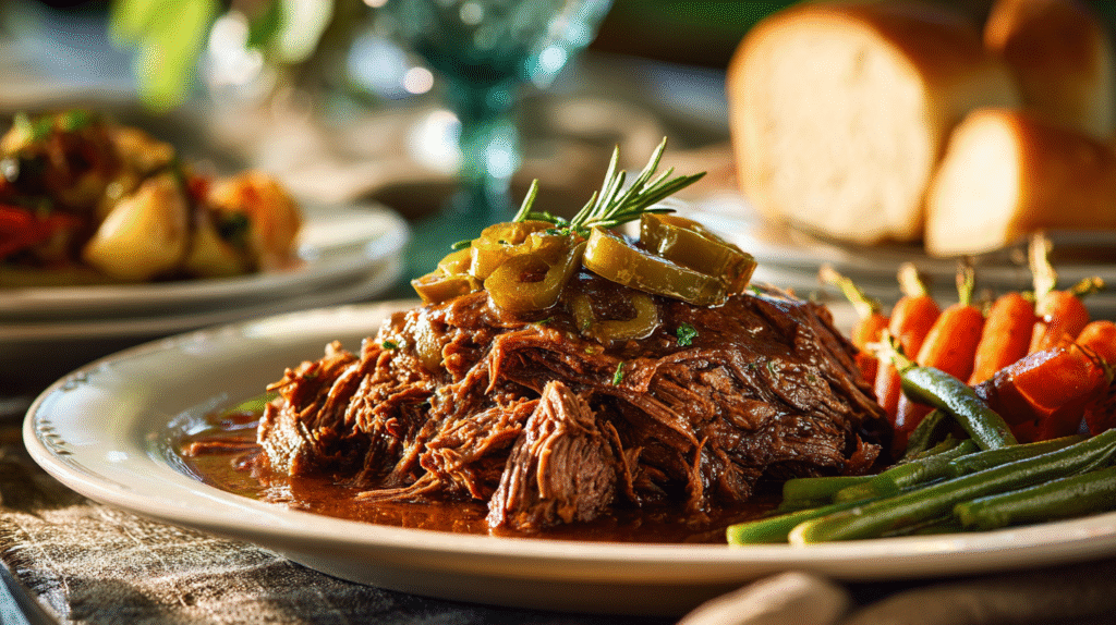 Gluten Free Mississippi Pot Roast: A Hearty Dish Everyone Can Enjoy 11 Gluten free Mississippi pot roast served with gluten-free bread and vegetables